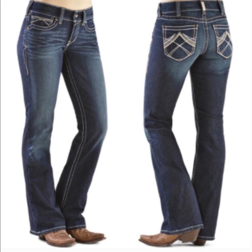 ARIAT WOMEN'S REAL DENIM BOOT CUT RIDING JEANS Size 30 Long